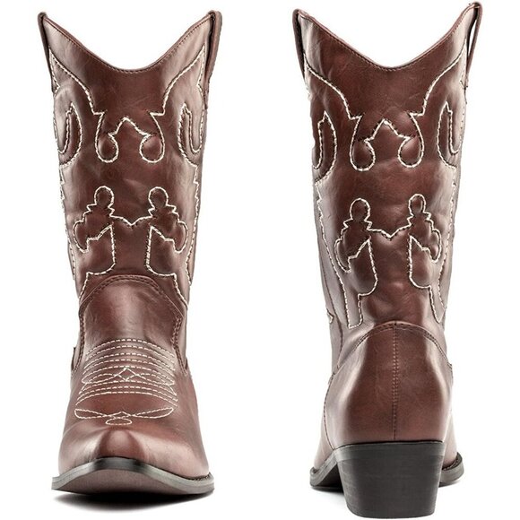 SheSole Women's Western Cowgirl Cowboy Boots Classic Country Style Footwear - Picture 2 of 6